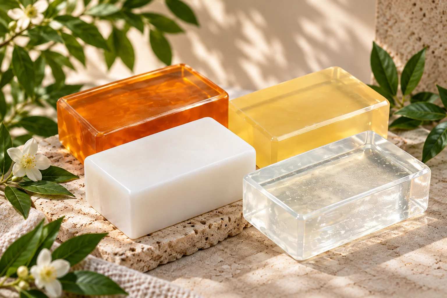 Vital Seed natural glycerin bases in clear, amber and white